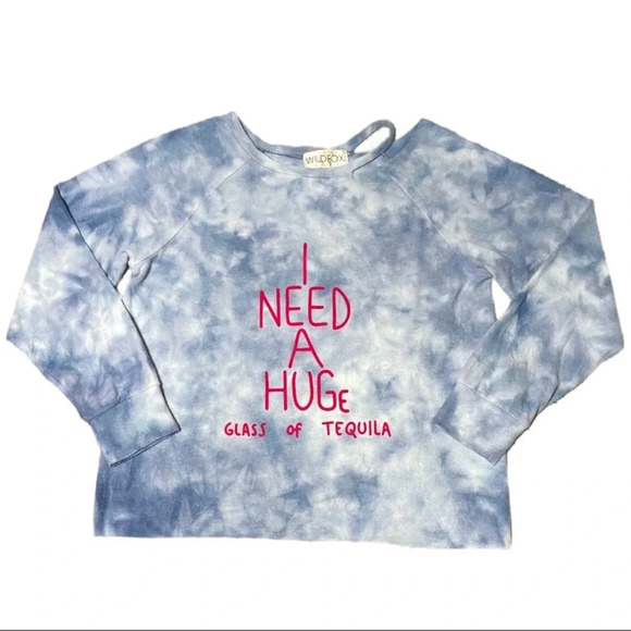 Wildfox I Need A Hug (Huge Glass Of Tequila) Cut Out Pullover - Picture 3 of 3